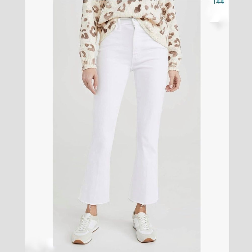 McGuire Denim Mini Boot Raw Hem White Jeans 30